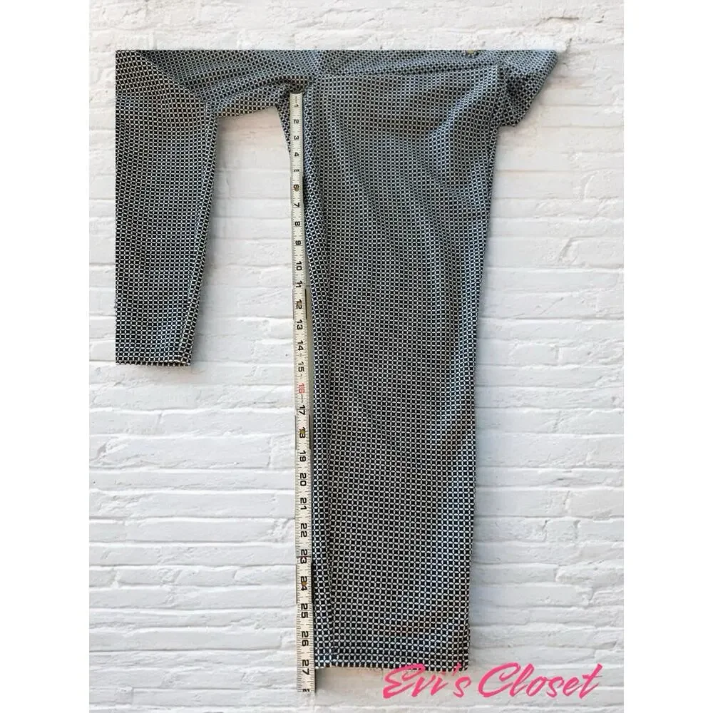 MICHAEL KORS Women's Pants Trousers Black White Geometric Print Square Size L
